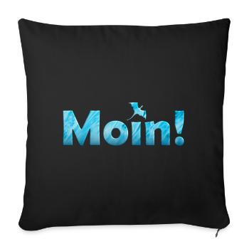 Moin Drache - Sofakissenbezug 45 x 45 cm - Schwarz - Vorne
