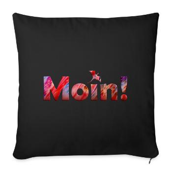 Moin Drache in Rot - Sofakissenbezug 45 x 45 cm - Schwarz - Vorne