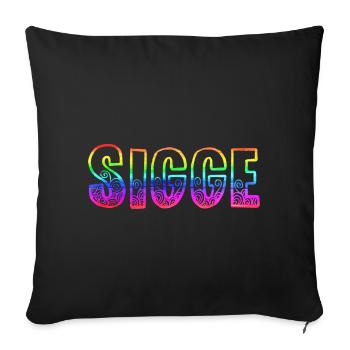 sigge rs arc-en-ciel - Housse de coussin décorative 45 x 45 cm - noir - Devant