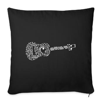 Musiciens Rock Jazz Band Musique Guitares Piano - Housse de coussin décorative 45 x 45 cm - noir - Devant