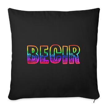 becir rs arc-en-ciel - Housse de coussin décorative 45 x 45 cm - noir - Devant