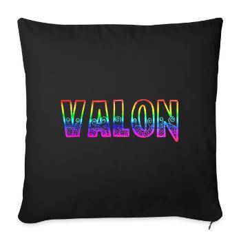 valon rs arc-en-ciel - Housse de coussin décorative 45 x 45 cm - noir - Devant