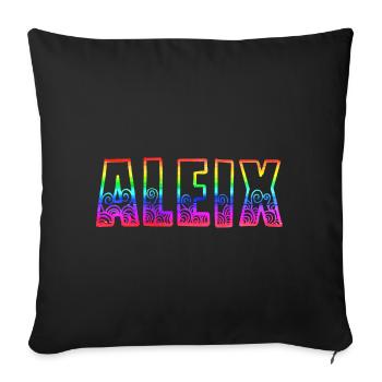 Aleix RS Arc-en-ciel - Housse de coussin décorative 45 x 45 cm - noir - Devant