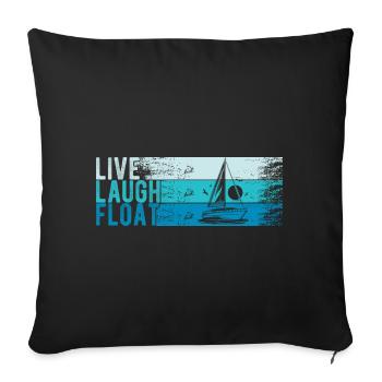 Segelboot Kapitän Spruch Zum Segeln - Sofakissenbezug 45 x 45 cm - Schwarz - Vorne