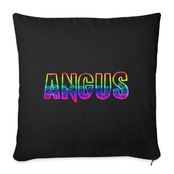 angus rs arc-en-ciel - Housse de coussin décorative 45 x 45 cm - noir - Devant