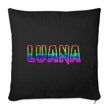 luana rs rainbow - Sofa pillowcase 17,3'' x 17,3'' (45 x 45 cm) - black - Front