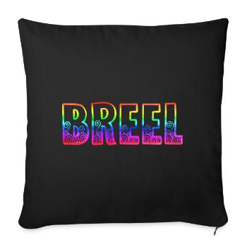 breel rs arc-en-ciel - Housse de coussin décorative 45 x 45 cm - noir - Devant