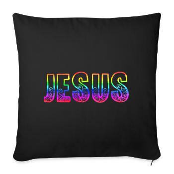 Jesus' Rainbow - Sofa pillowcase 17,3'' x 17,3'' (45 x 45 cm) - black - Front