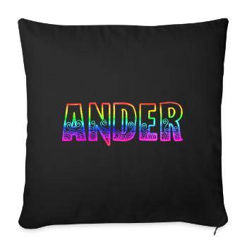 Other Rainbow - Sofa pillowcase 17,3'' x 17,3'' (45 x 45 cm) - black - Front