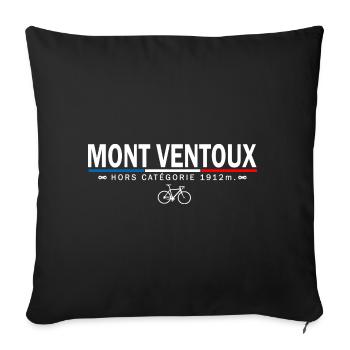 Vélo velo Mont Ventoux cycliste col ventoux - Housse de coussin décorative 45 x 45 cm - noir - Devant