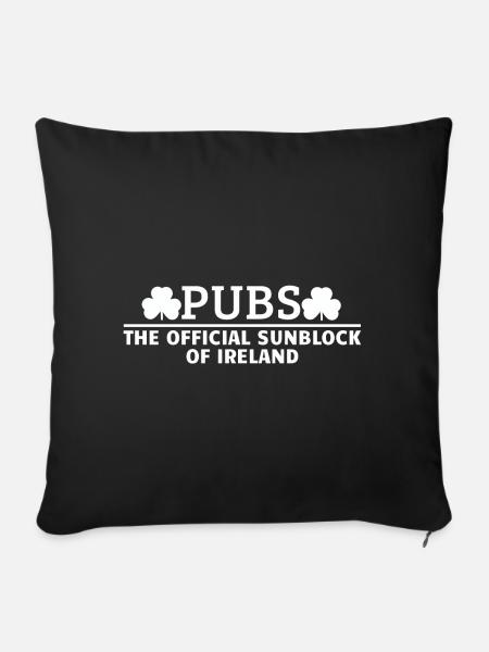Irische Pubs St Patricks Day - Sofakissenbezug 45 x 45 cm - Schwarz