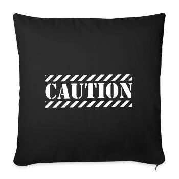Caution knows - Sofa pillowcase 17,3'' x 17,3'' (45 x 45 cm) - black - Front