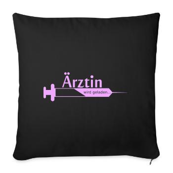 Le médecin charge des études de médecine pour un étudiant - Housse de coussin décorative 45 x 45 cm - noir - Devant