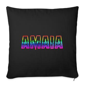 amaia rs rainbow - Sofa pillowcase 17,3'' x 17,3'' (45 x 45 cm) - black - Front