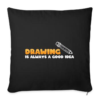 Kunstliebhaber Kunstlehrer - Sofakissenbezug 45 x 45 cm - Schwarz - Vorne