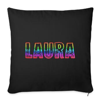 Laura RS Rainbow - Housse de coussin décorative 45 x 45 cm - noir - Devant