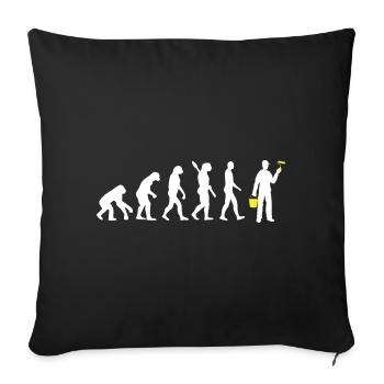 Maler - Evolution des Menschen / Darwin gelb - Sofakissenbezug 45 x 45 cm - Schwarz - Vorne