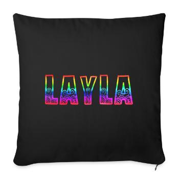 layla rs arc-en-ciel - Housse de coussin décorative 45 x 45 cm - noir - Devant