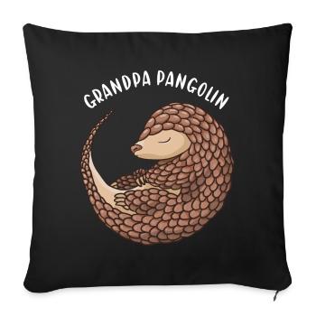 Grand-père Pangolin - Housse de coussin décorative 45 x 45 cm - noir - Devant