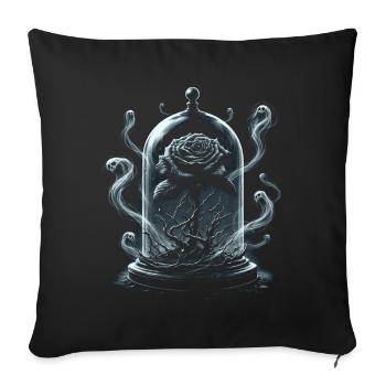 Gotische Schwarze Rose Dark Fantasy - Sofakissenbezug 45 x 45 cm - Schwarz - Vorne