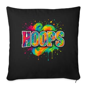 Hoops Basketball Sports Idée Cadeau BBall - Housse de coussin décorative 45 x 45 cm - noir - Devant