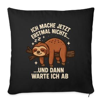 Sloth Saying Funny Office - Sofa pillowcase 17,3'' x 17,3'' (45 x 45 cm) - black - Front
