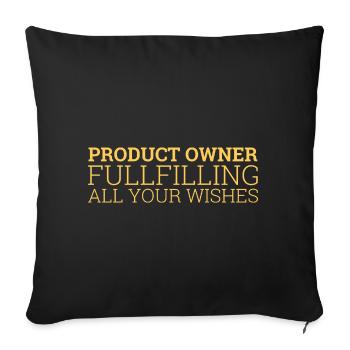 « Product Owner Scrum » | « Scrum Master » - Housse de coussin décorative 45 x 45 cm - noir - Devant