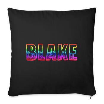 blake rs arc-en-ciel - Housse de coussin décorative 45 x 45 cm - noir - Devant