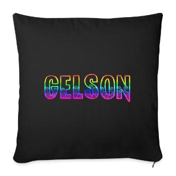 gelson rs arc-en-ciel - Housse de coussin décorative 45 x 45 cm - noir - Devant