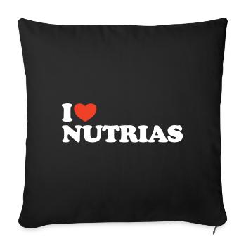 I love Nutrias Heart Shirt - Sofa pillowcase 17,3'' x 17,3'' (45 x 45 cm) - black - Front