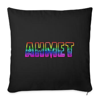 Ahmet RS Arc-en-ciel - Housse de coussin décorative 45 x 45 cm - noir - Devant