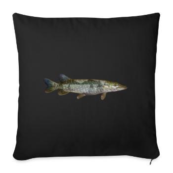 Brochet - Housse de coussin décorative 45 x 45 cm - noir - Devant