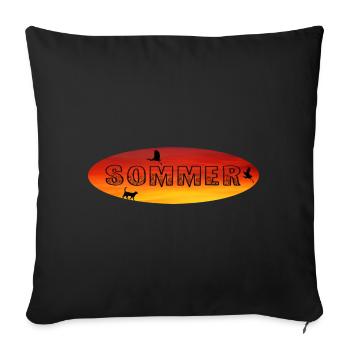 Summer Sunset Cat Crane - Sofa pillowcase 17,3'' x 17,3'' (45 x 45 cm) - black - Front