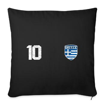 Greece jersey - Sofa pillowcase 17,3'' x 17,3'' (45 x 45 cm) - black - Front