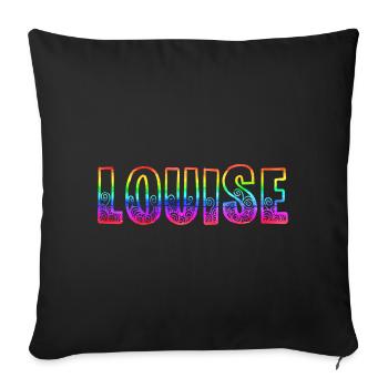 louise rs arc-en-ciel - Housse de coussin décorative 45 x 45 cm - noir - Devant