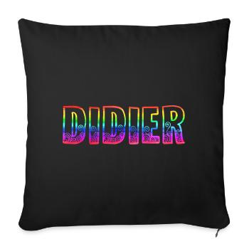 didier rs arc-en-ciel - Housse de coussin décorative 45 x 45 cm - noir - Devant