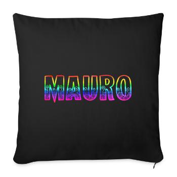 mauro rs arc-en-ciel - Housse de coussin décorative 45 x 45 cm - noir - Devant
