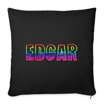 edgar rs arc-en-ciel - Housse de coussin décorative 45 x 45 cm - noir - Devant