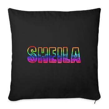 Sheila RS Arc-en-ciel - Housse de coussin décorative 45 x 45 cm - noir - Devant
