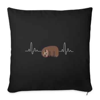 Lazy Chiller Sloth Humor T-Shirt - Sofa pillowcase 17,3'' x 17,3'' (45 x 45 cm) - black - Front