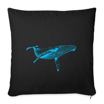 Blue Whale (Neon) - Sofa pillowcase 17,3'' x 17,3'' (45 x 45 cm) - black - Front