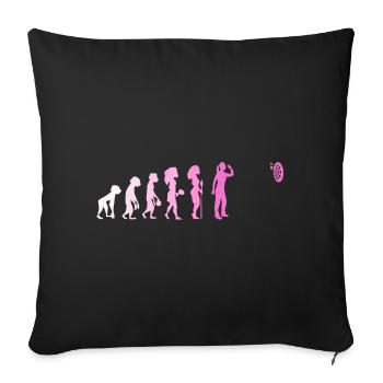 Darts Evolution Darts Player Dart Gift Women - Sofa pillowcase 17,3'' x 17,3'' (45 x 45 cm) - black - Front