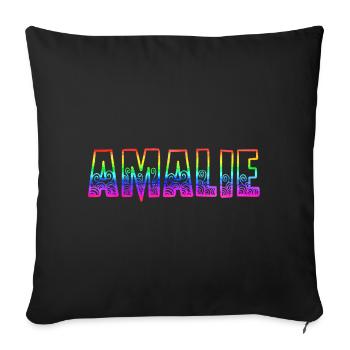 amalie rs rainbow - Sofa pillowcase 17,3'' x 17,3'' (45 x 45 cm) - black - Front
