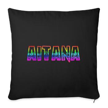 aitana rs rainbow - Sofa pillowcase 17,3'' x 17,3'' (45 x 45 cm) - black - Front