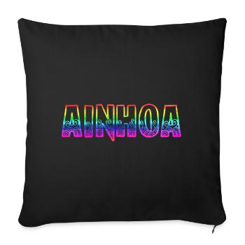 ainhoa rs arc-en-ciel - Housse de coussin décorative 45 x 45 cm - noir - Devant
