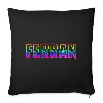 Ferran RS Arc-en-ciel - Housse de coussin décorative 45 x 45 cm - noir - Devant