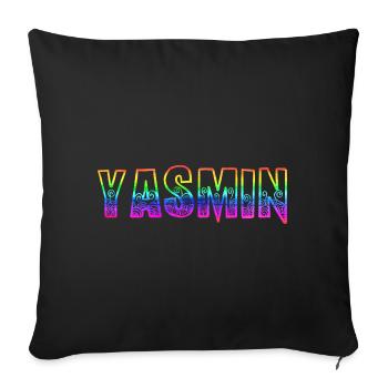 Yasmin RS Arc-en-ciel - Housse de coussin décorative 45 x 45 cm - noir - Devant