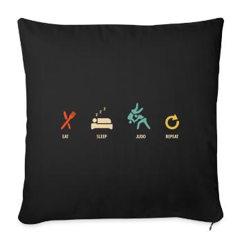 Japanischer Kampfsport Judo - Sofakissenbezug 45 x 45 cm - Schwarz - Vorne