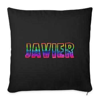 Javier RS Arc-en-ciel - Housse de coussin décorative 45 x 45 cm - noir - Devant