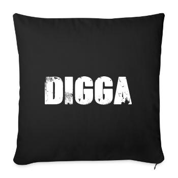 Digga - Sofakissenbezug 45 x 45 cm - Schwarz - Vorne